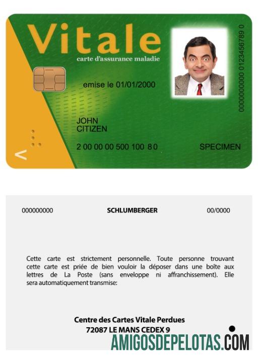 Cartão Vital França exemplo